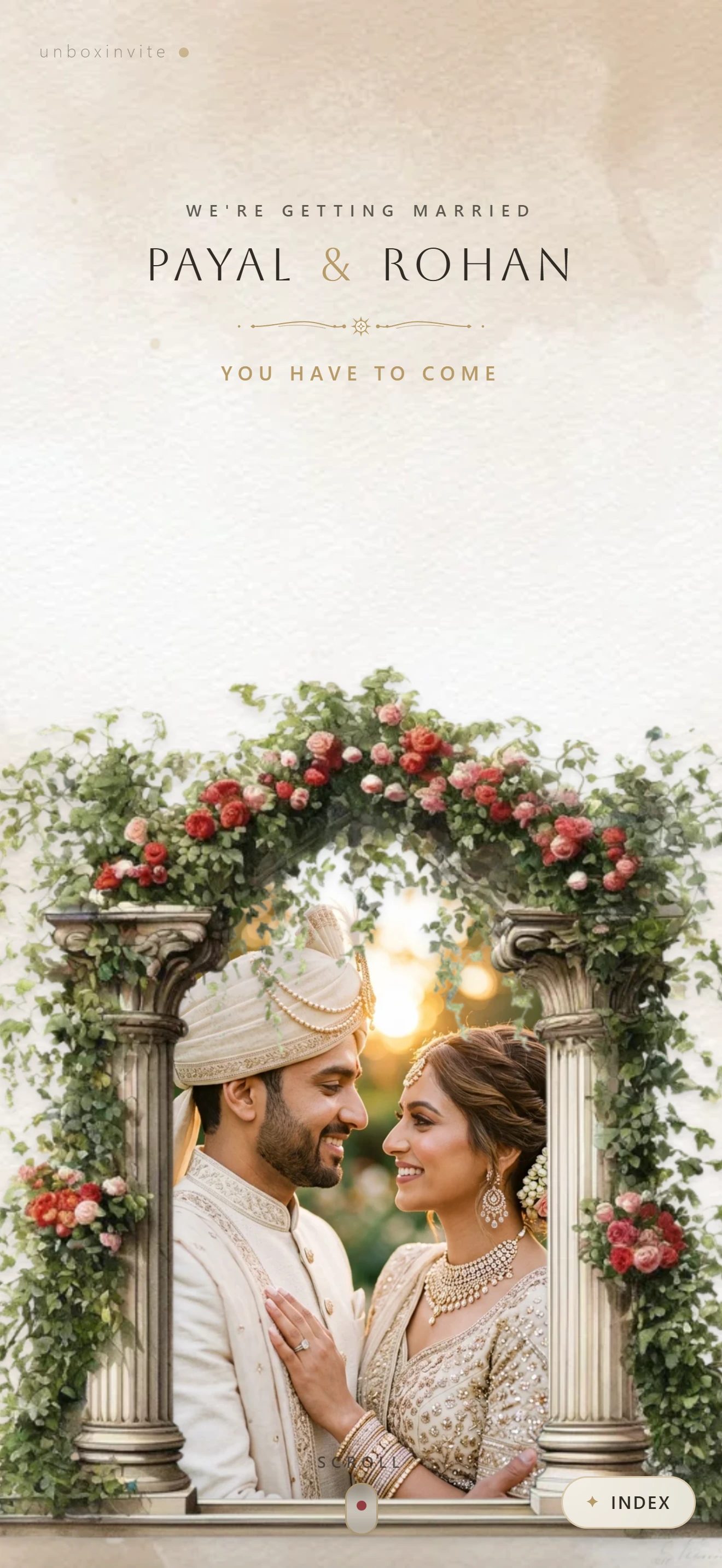 Royal Heritage Luxury Digital Wedding Invitation Website Preview